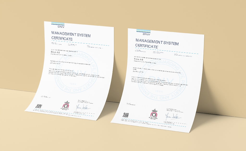 Envo ISO 9001-sertifisert
